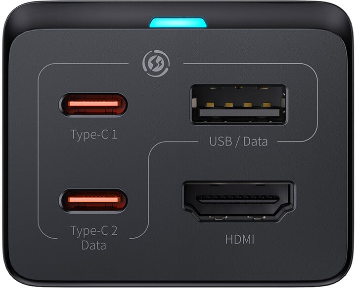 Karikues Baseus GaN5 Pro, 2xUSB-C, USB-A, HDMI, 67W, i zi + kabllo 1.5m