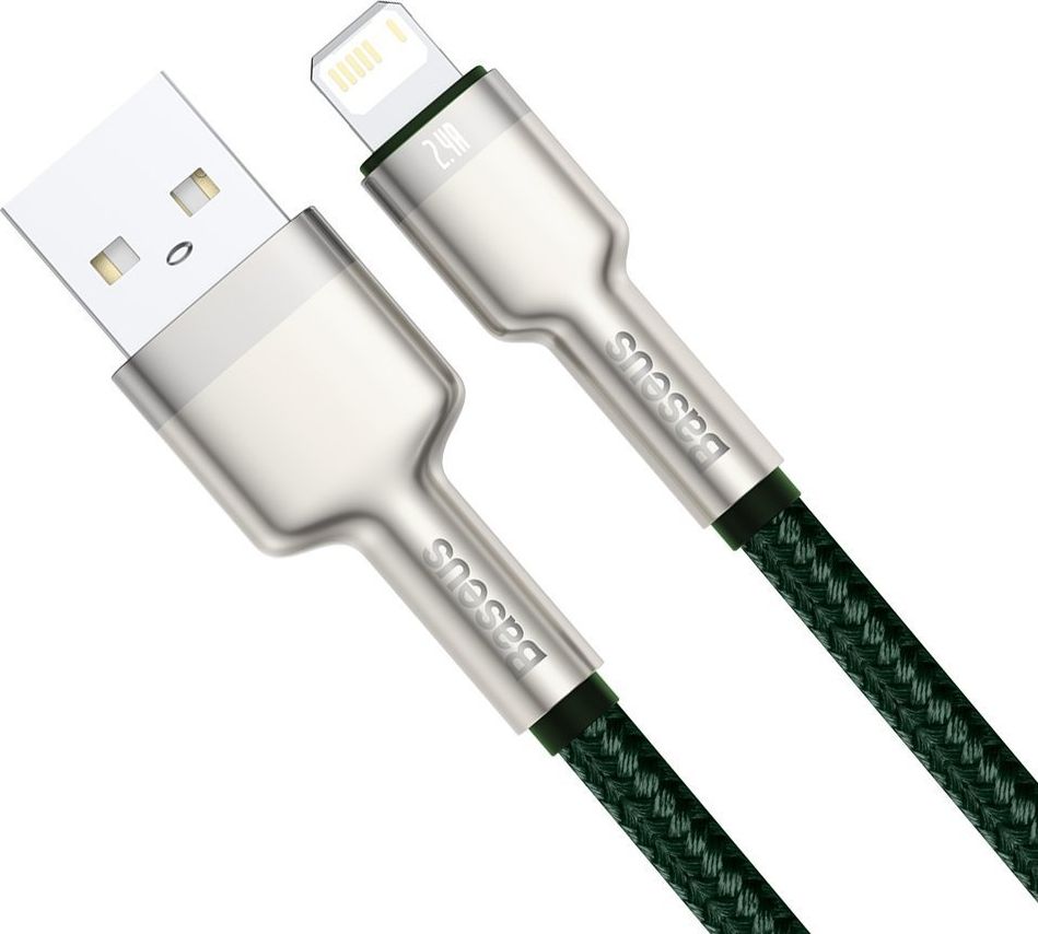 Kabllo USB Baseus USB A në Lightning, 2 m, 2.4A, jeshile