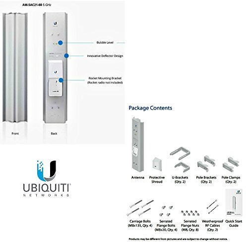 Antena rrjeti Ubiquiti airMAX ac 2x2, 21 dBi, outdoor, e bardhë