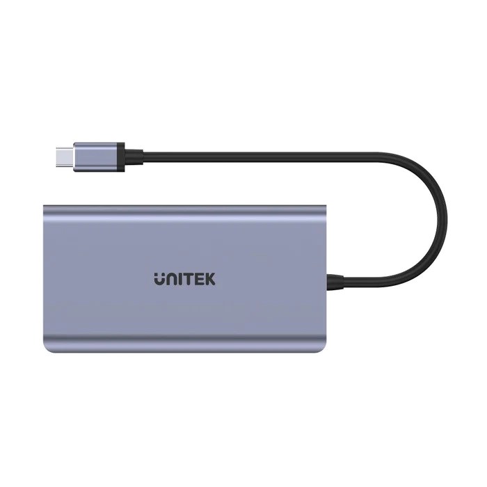 USB Hub Unitek D1019B, 8-në-1, 100W PD, alumini, i hirtë