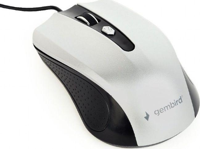Maus Gembird MUS-4B-01-BS, me kabllo, USB, i bardhë dhe i zi