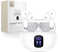 Kufje wireless Tech-Protect Ultraboost TWS Pro G2, ANC, 8h, të bardha