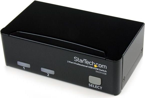 Ndërprerës me dy porte StarTech (SV231USBGB), VGA/USB, i zi