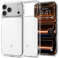 Mbrojtëse telefoni Spigen Ultra Hybrid T MagSafe për iPhone 17 Pro Max, transparente, me kornizë të bardhë