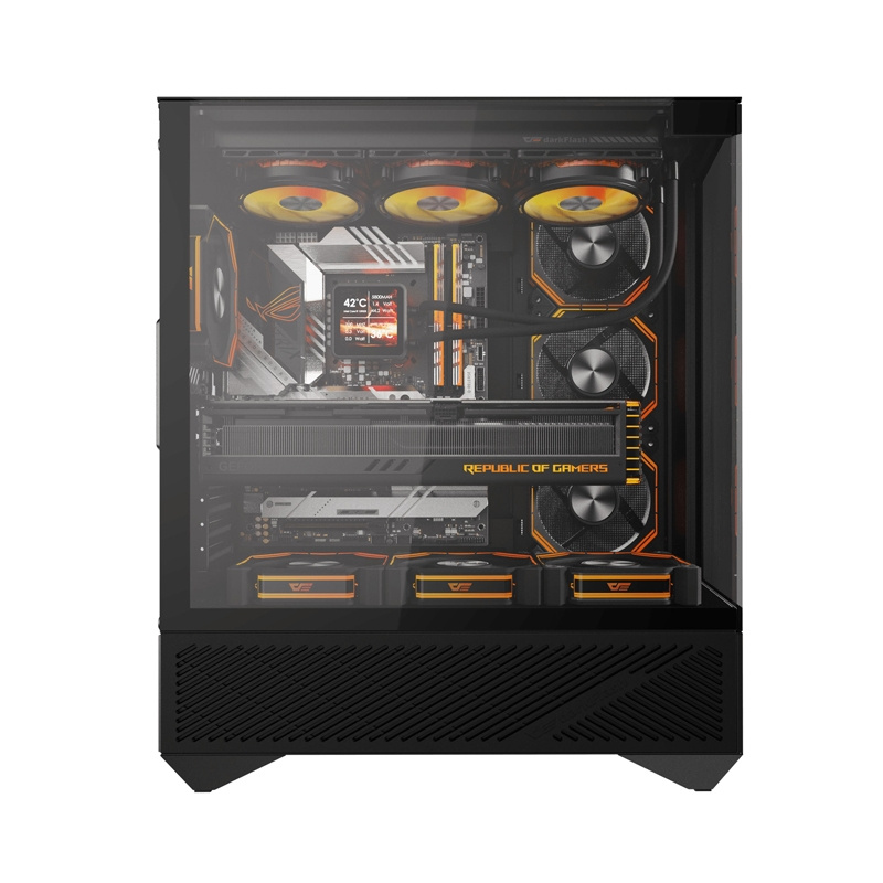 Kornizë kompjuteri Darkflash DY460, ATX, 4 ventilatorë ARGB, e zezë
