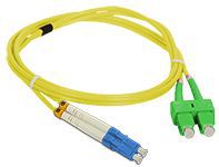 Kabllo patch fibër optike Alantec, SC APC në LC, singlemode 9/125, 3m, e verdhë