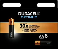 Алкални батерии Duracell OPTIMUM AA, пакување 8 парчиња