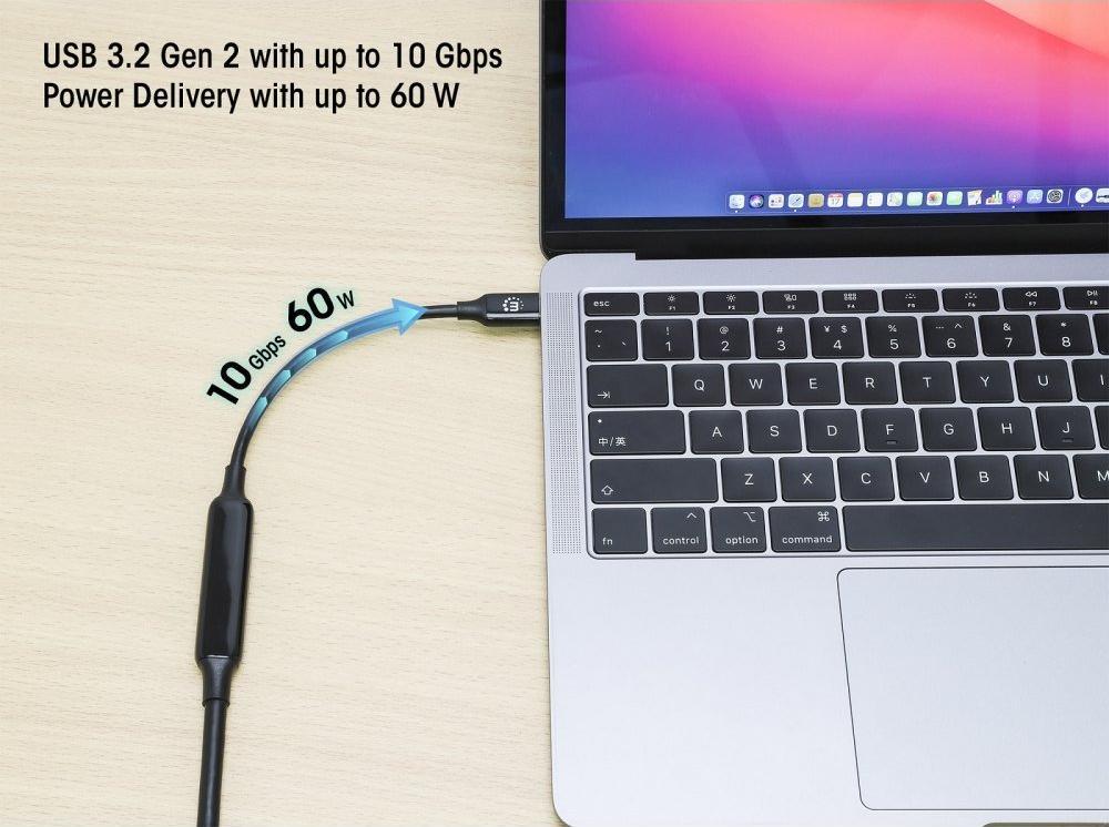 Kabllo USB C Manhattan, 3m, USB 3.2 Gen2 10Gbps, 3A Fast Charging, e zezë