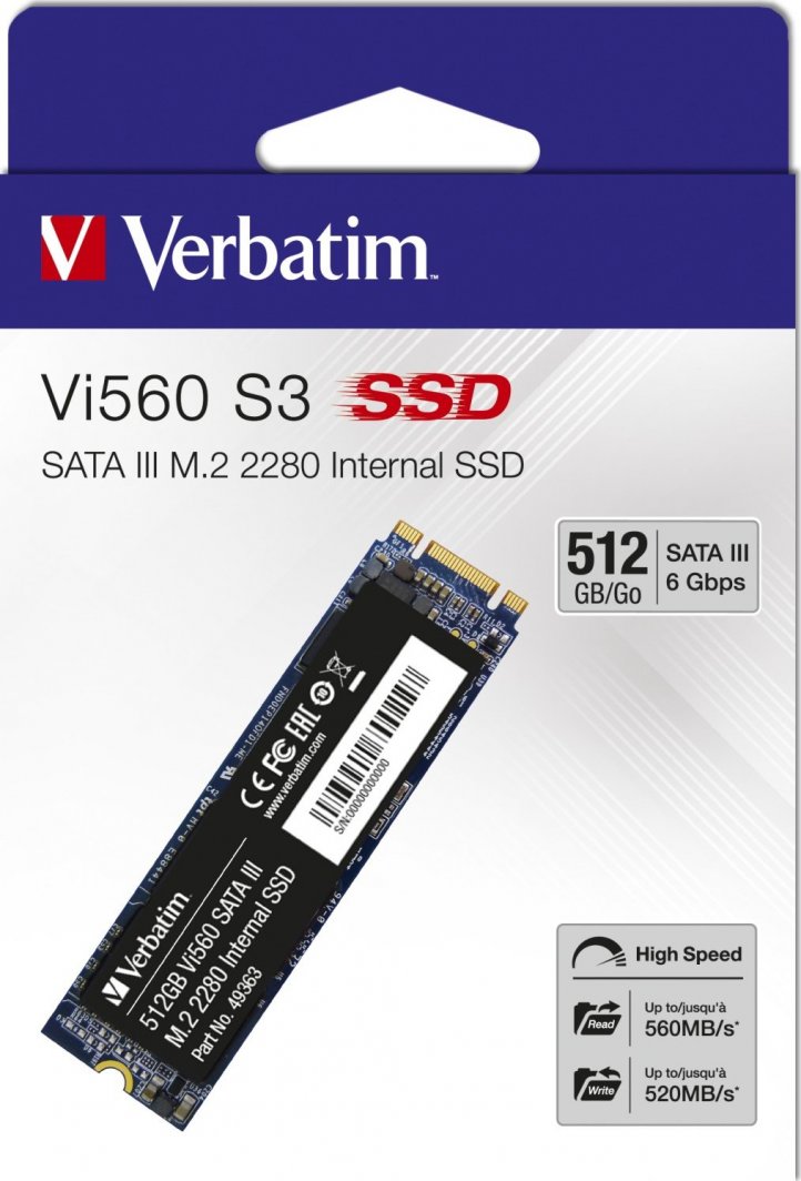 Disk SSD Verbatim Vi560 (49363), 512 GB M.2, 2280, SATA III