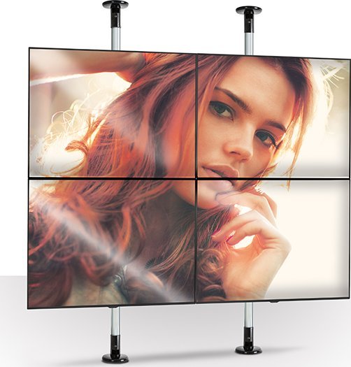 Mbajtëse tavan dysheme B-Tech BT7822, për tuba 50mm, 150kg, e bardhë