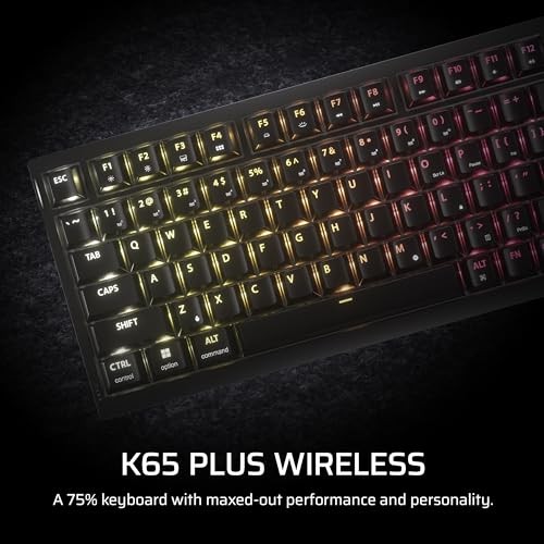 Tastierë gaming Corsair K65 Plus Wireless, mekanike 75%, RGB, e zezë