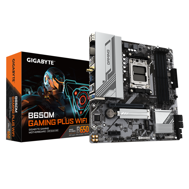 Матична плоча Gigabyte B650M Gaming Plus WiFi, DDR5, 2x M.2 PCIe 4.0, WiFi 6E