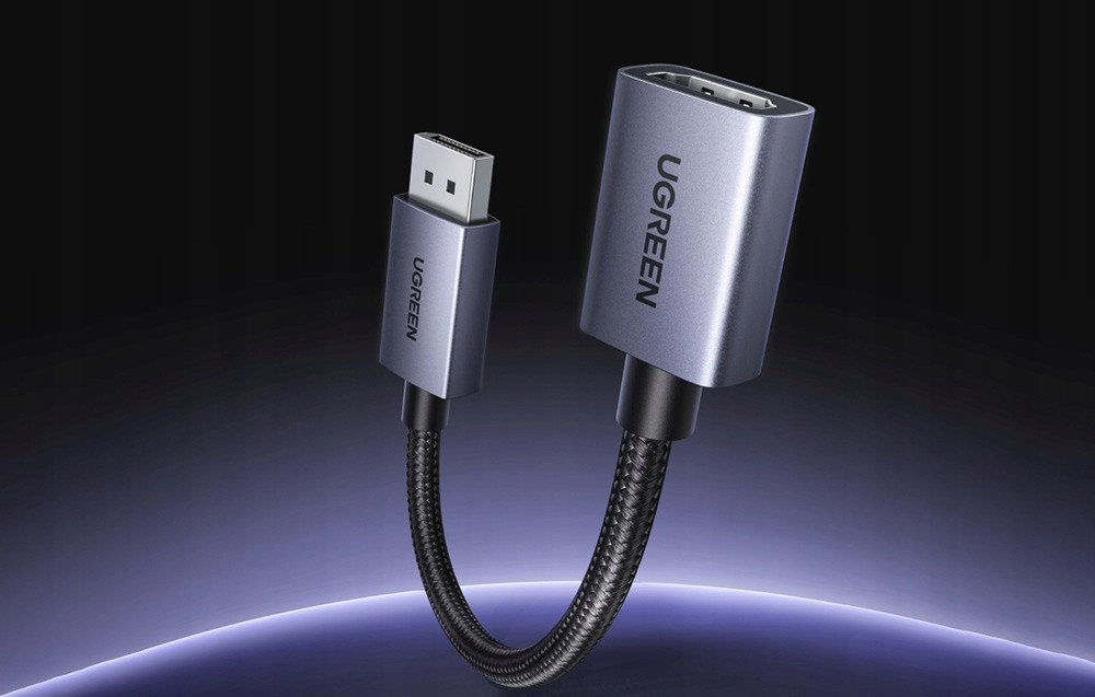 Adapter DisplayPort në HDMI UGREEN, 2 copë, 4K, kabllo e gërshetuar, i zi