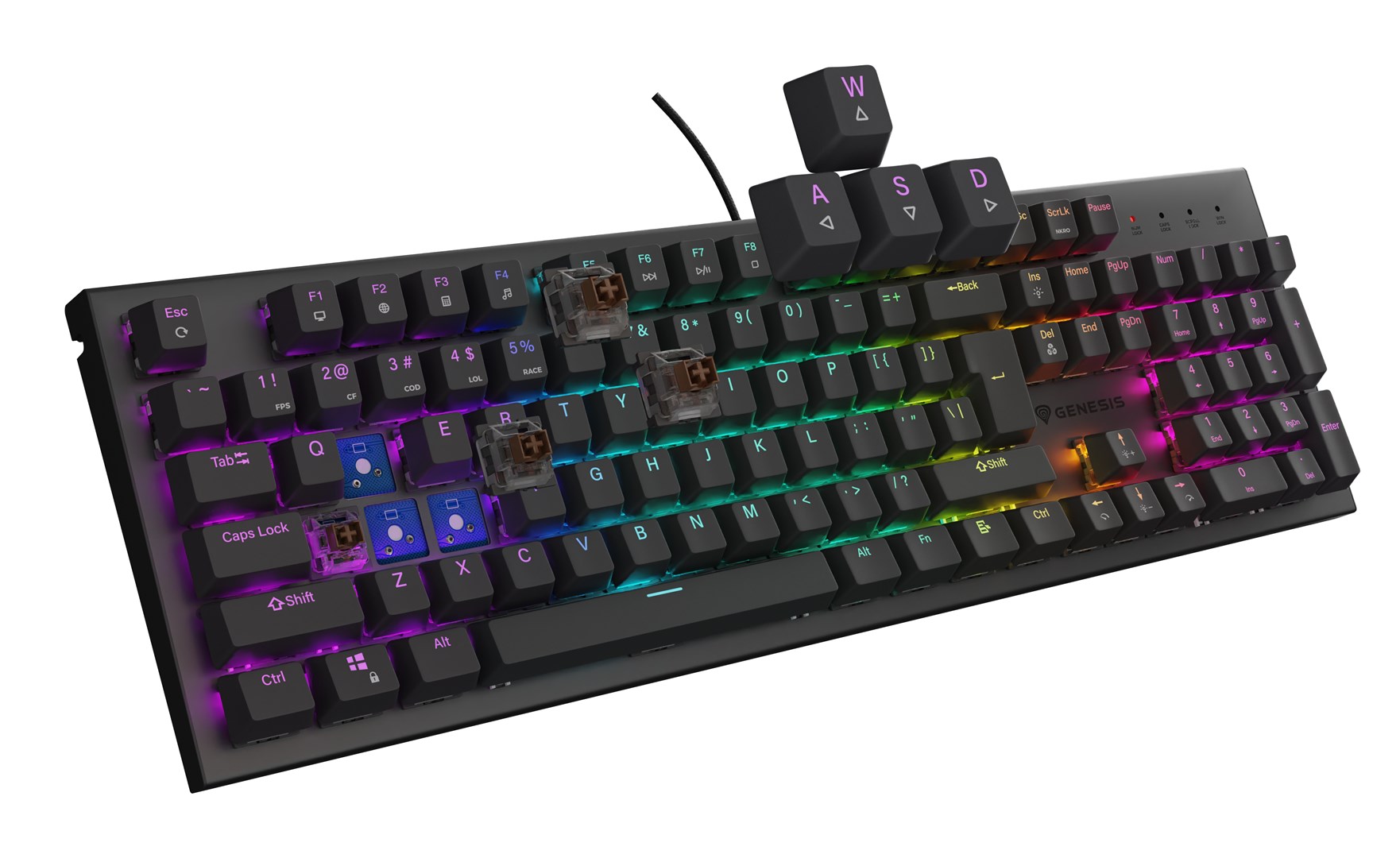Tastierë mekanike THOR 303, Outemu Brown, USB Type-A, e zezë