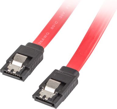 Lanberg SATA податочен кабел, 0.5 m, 7-Pin, Црвен, SATA III 6 Gb/s