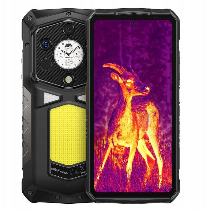 Telefoni Ulefone Armor 29 Pro Thermal, rezistent IP68 IP69K, dritë kampingu, i zi
