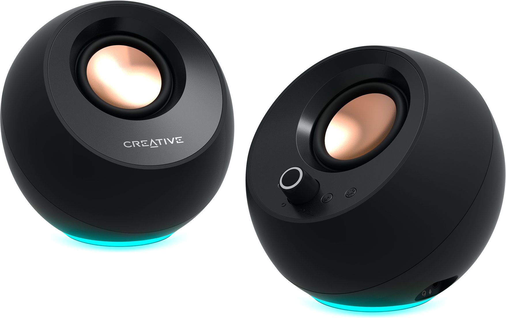 Bokse kompjuterike Creative Pebble Pro, 2.0, RGB, të zeza