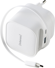 Адаптер полнач Интенсо 7806520, 65W GaN, USB C и USB A, црн