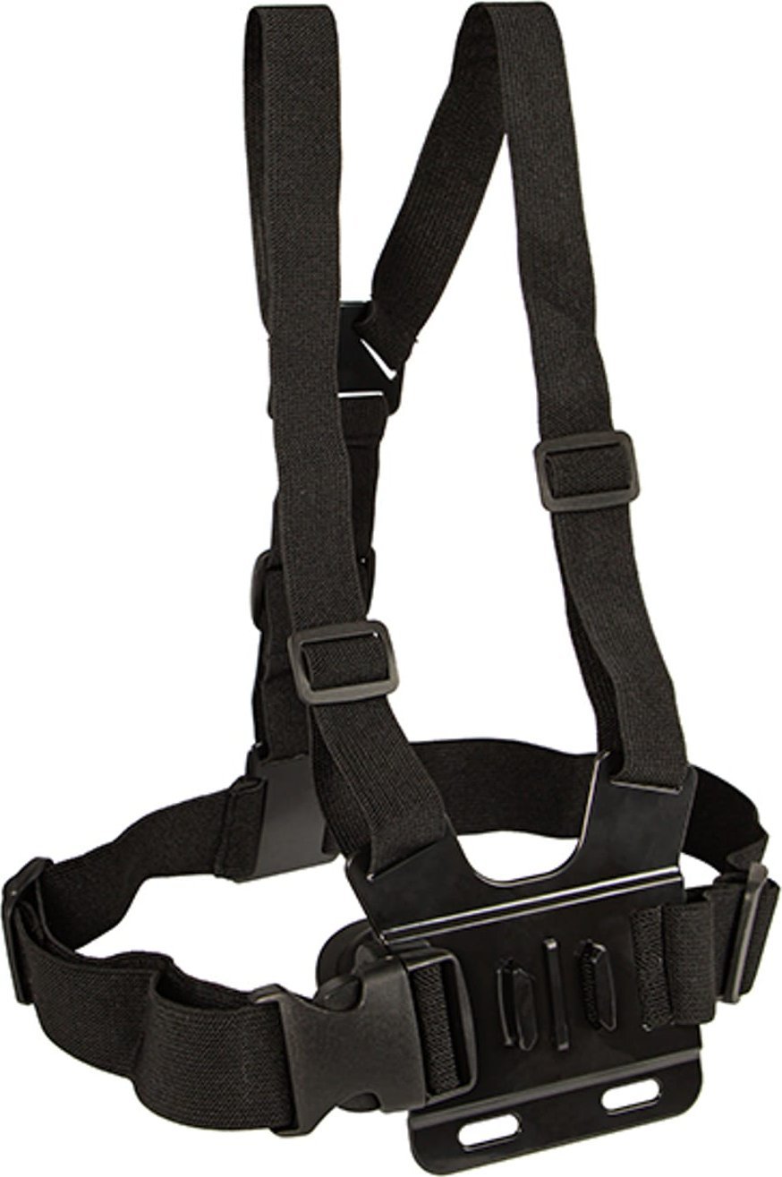 Harness gjoksi për kamera aksioni Gopro4u Action1000 78-595, rripa të rregullueshëm, najlon, i zi