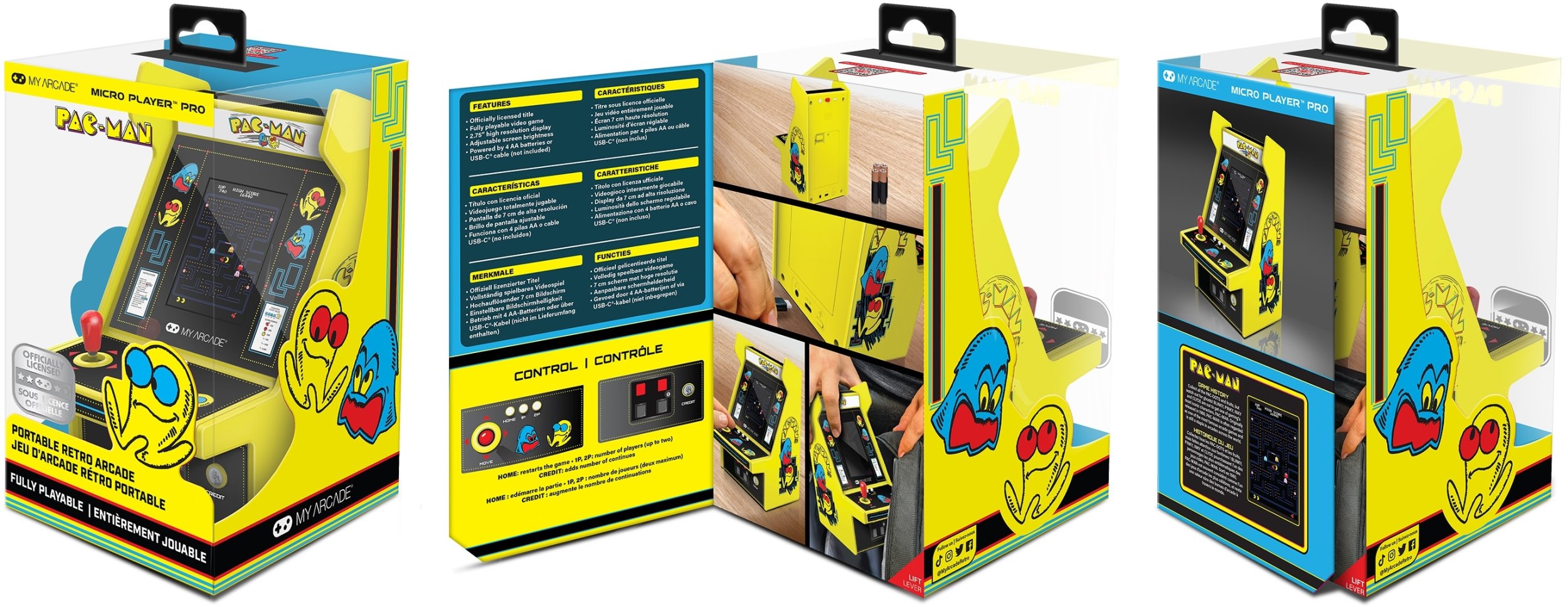 Konsolë retro My Arcade Pacman Micro Player Pro DGUNL-4194, ekran 2.75", USB C