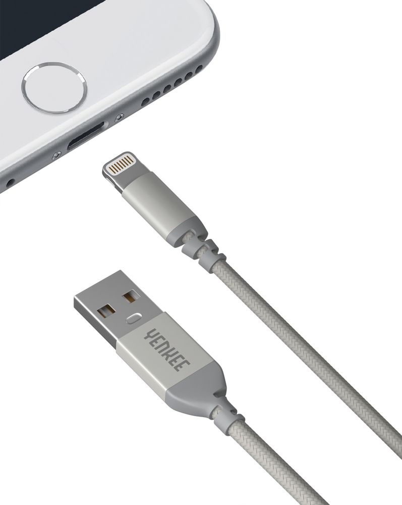 Kabllo USB Yenkee YCU 611, USB A në Lightning, 1m, e argjend
