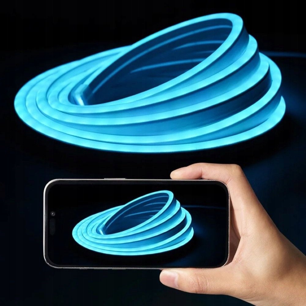 Декоративна LED лента Vention Neon Light Strip, 2m, USB 5V, со далечински управувач, IP65, повеќебојна