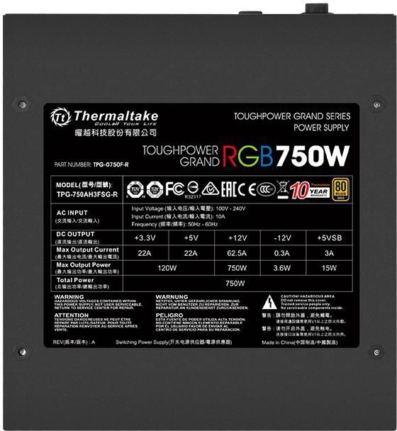 Burim energjie Thermaltake Toughpower Grand RGB PS-TPG-0750FPCGEU-R ATX, 750W