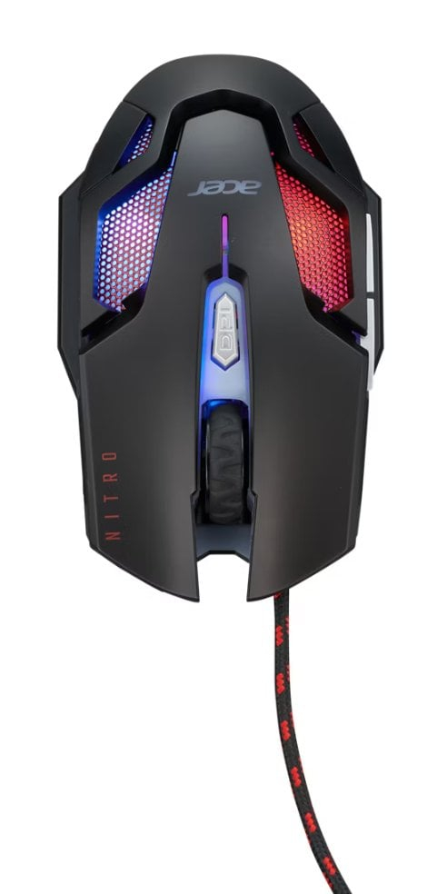 Maus gaming Acer Nitro II, 7200 DPI, me ndriçim LED, i zi
