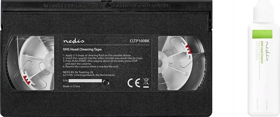 Kasetë pastruese VHS Nedis, me lëng pastrues, për videorekorder