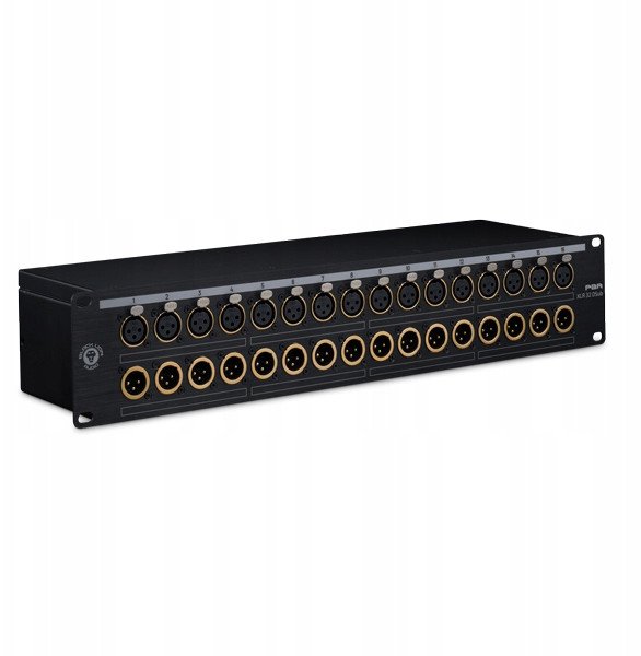 Patchbay audio Black Lion Audio PbrXLR32, 32 kanale, kontakte të veshura me ar, i zi