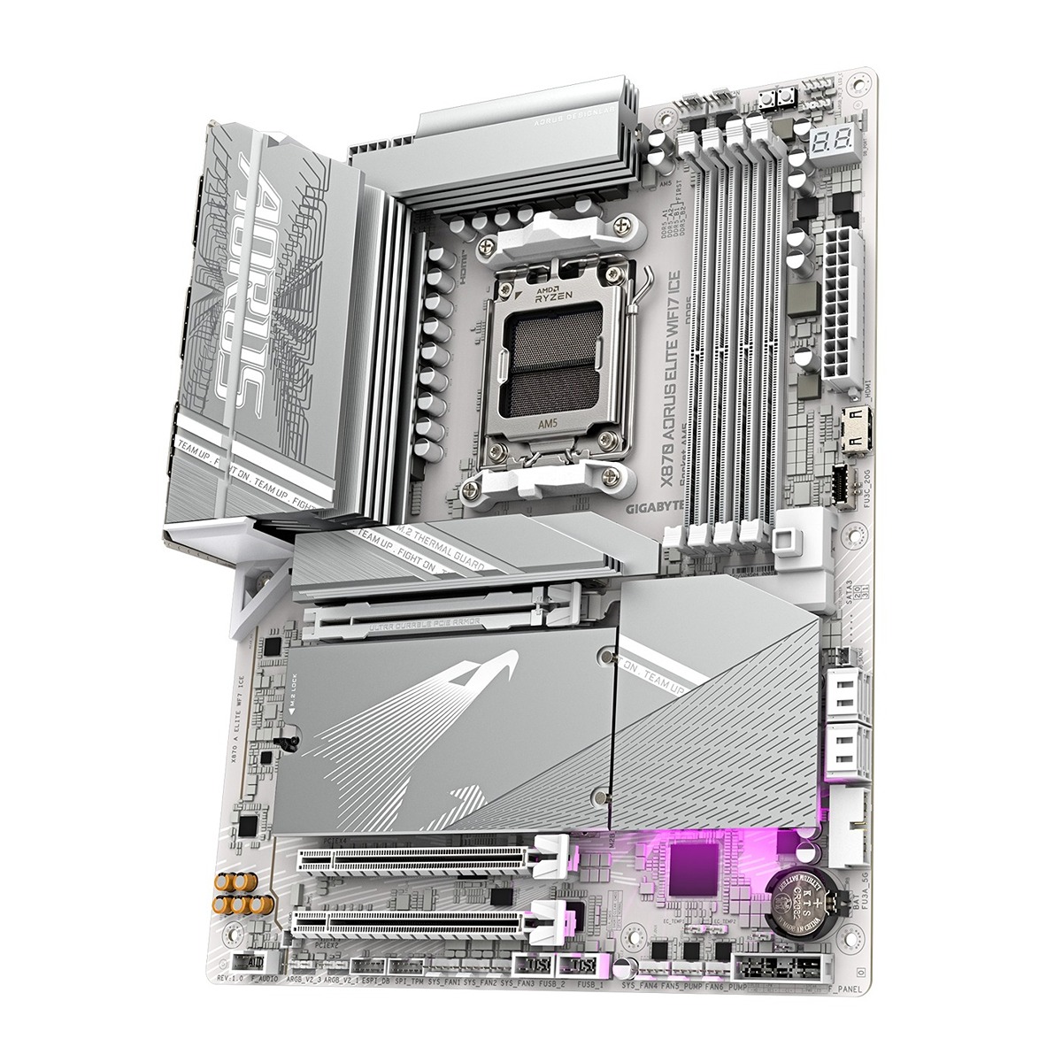 Pllakë amë Gigabyte X870 Aorus Elite WIFI7 Ice (Socket AM5) DDR5 ATX, e bardhë