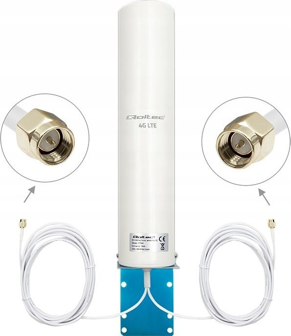Антена 4G LTE Qoltec DUAL, 12dBi, омнидидекциска, бела