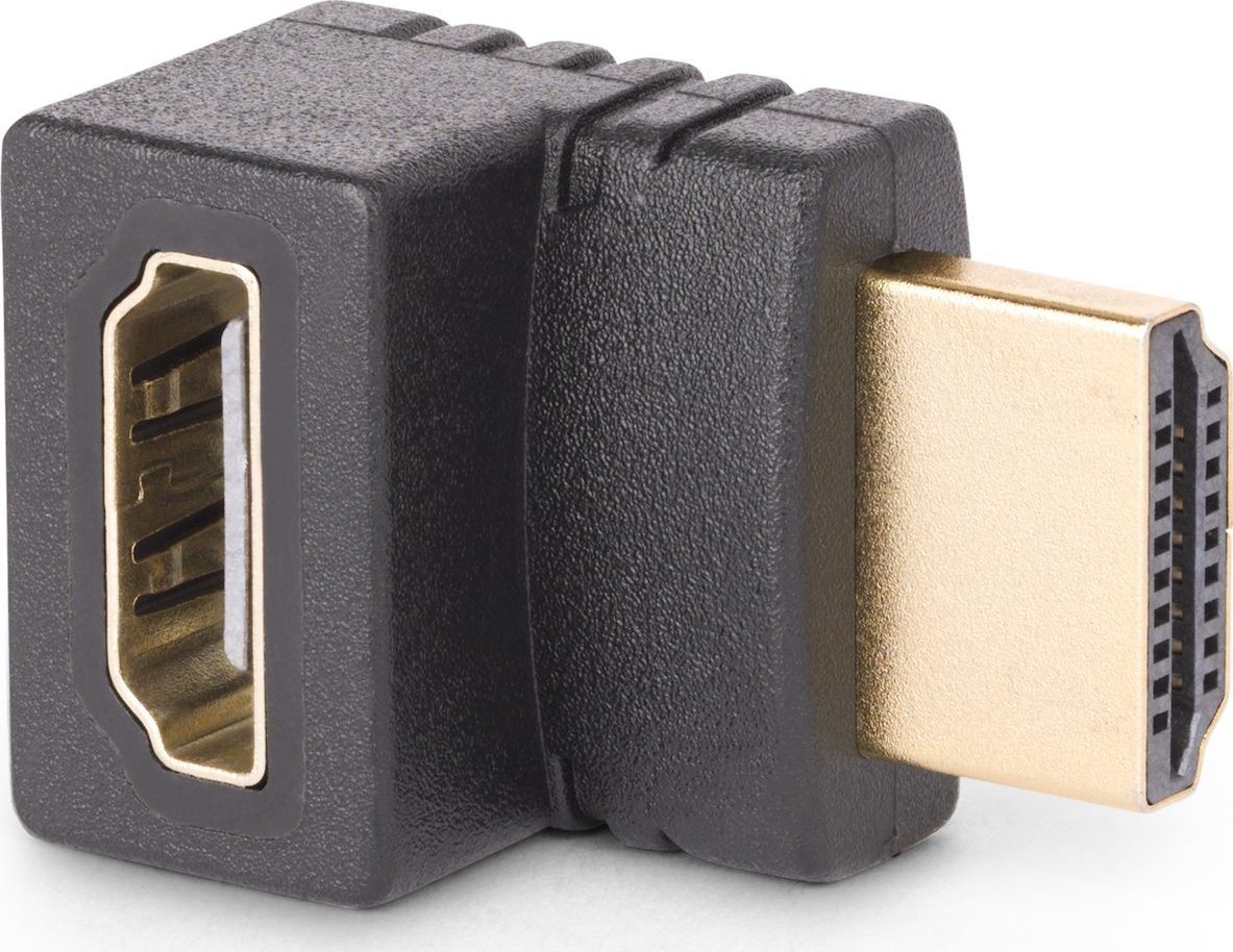 Adapter HDMI StarTech.com Down Angle, 2.0, 4K 60Hz, kënd 90°, i zi