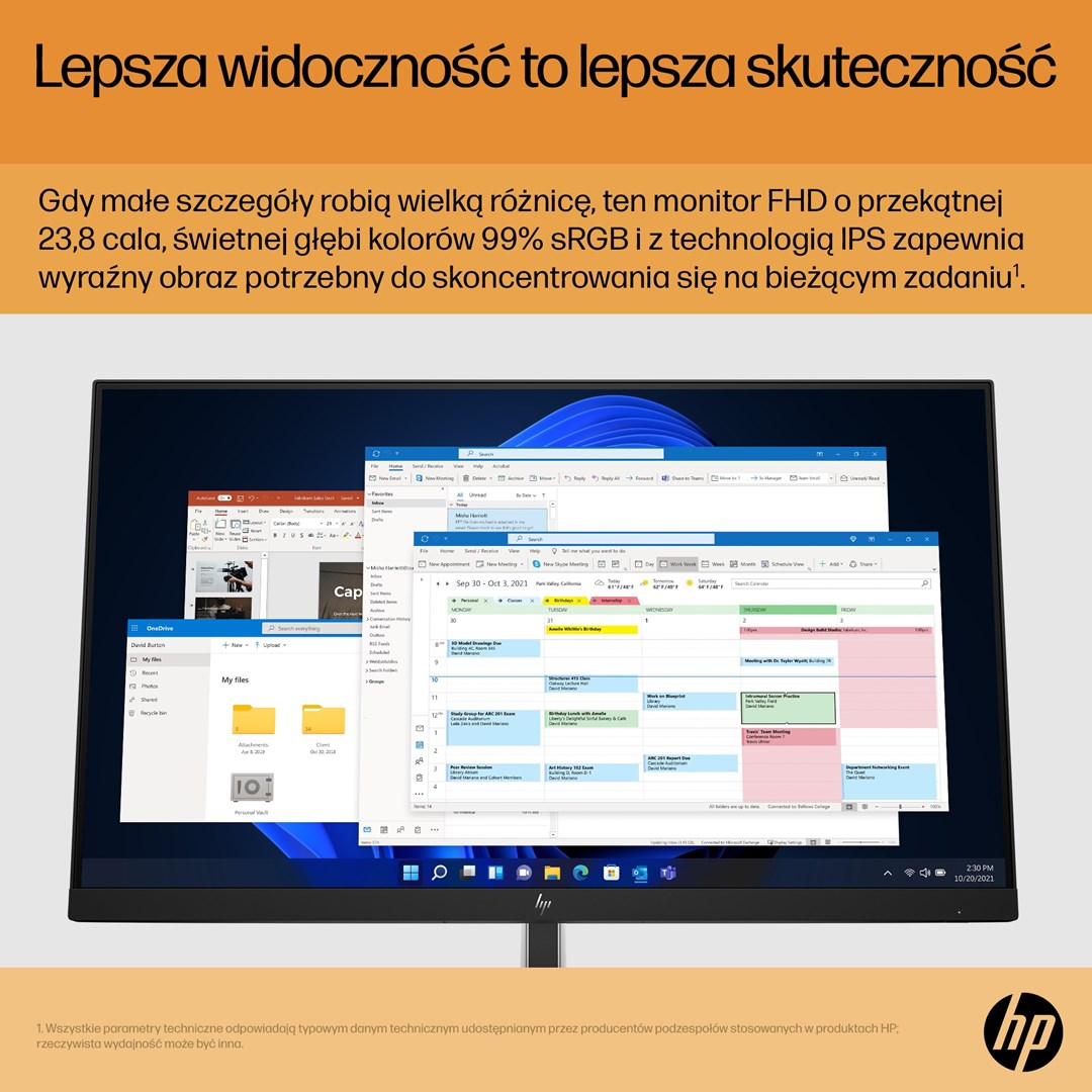 Monitor HP E-Series E24, 23.8", 1920 x 1080, Full HD, 75 Hz, i hirtë