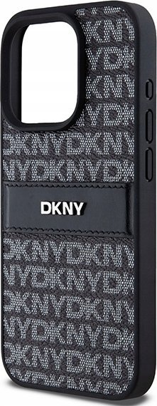 Маска за телефон DKNY PU кожа Repeat Pattern, за iPhone 15 Pro Max, црна