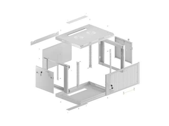 Kabinet rrjeti Lanberg WF01, 4U, 600x600 mm, gri