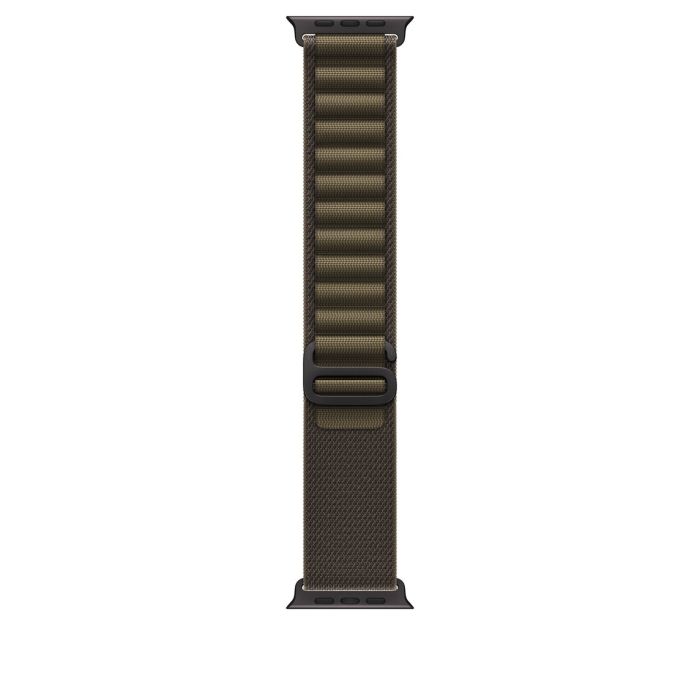 Apple Watch 49mm Dark Olive Alpine Loop, Large, Black Titanium Finish