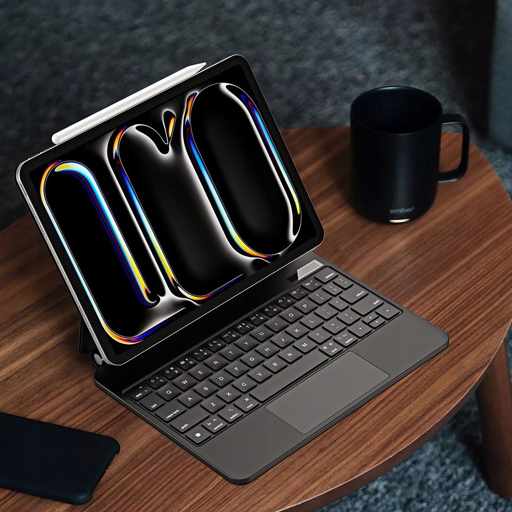 Mbulesë me tastierë Bluetooth Duxducis për iPad Pro 11" 5th Gen 2024, magnetike, e zezë