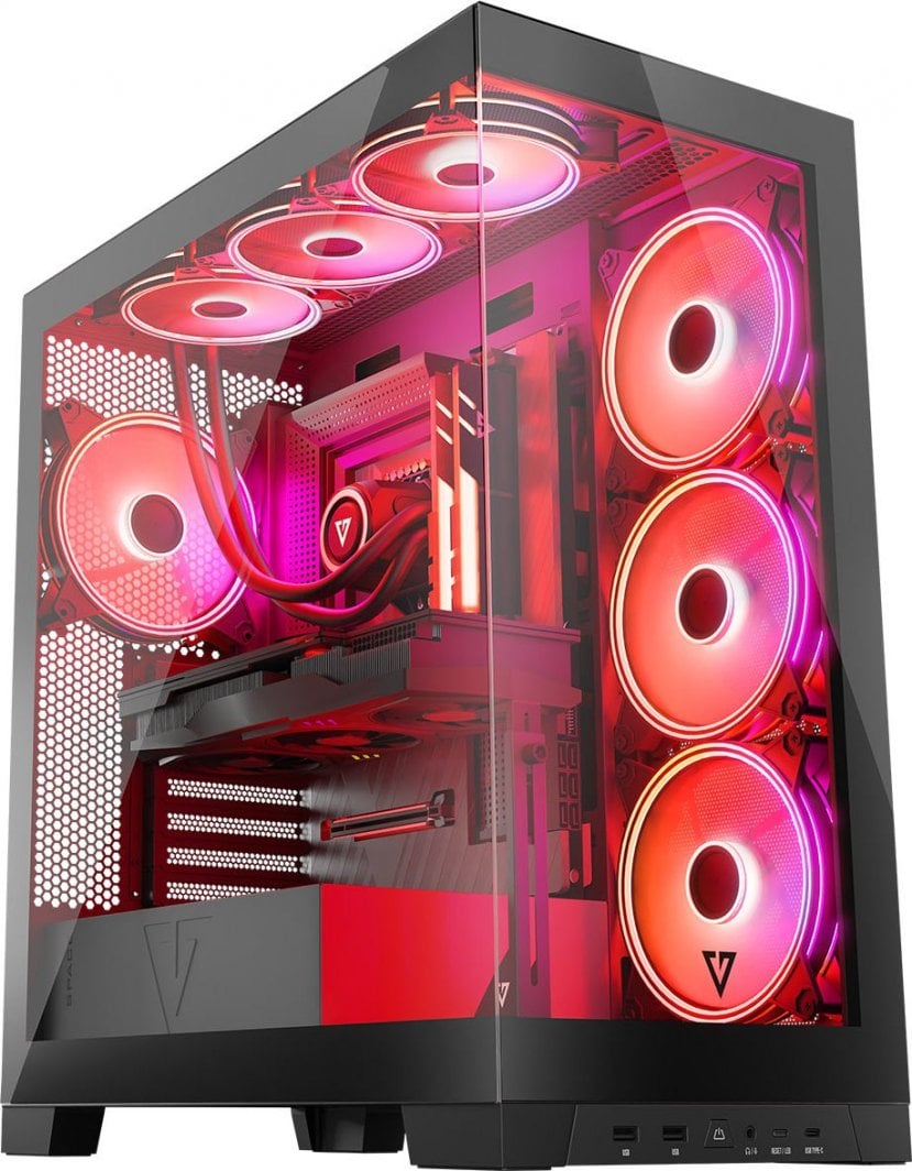 Kuti kompjuteri Modecom Volcano Space Apex ARGB, ATX, 4 ventilatorë 140mm, e zezë