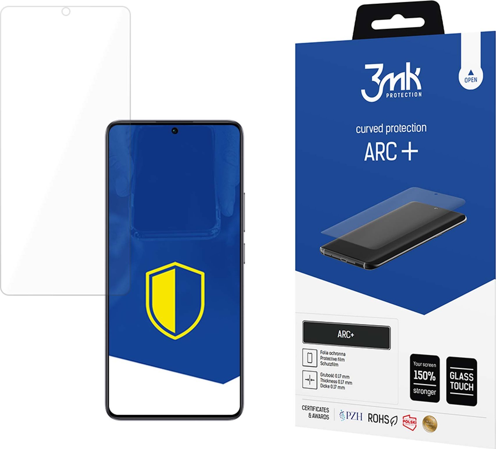 Folie mbrojtëse 3mk ARC+ për Poco F6 Pro, për ekran të lakuar, transparente