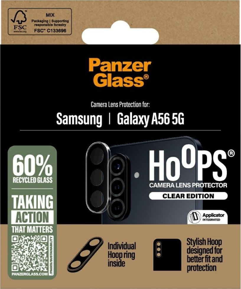 Mbrojtës kamere PanzerGlass Hoops, për Samsung Galaxy A56 5G, transparent