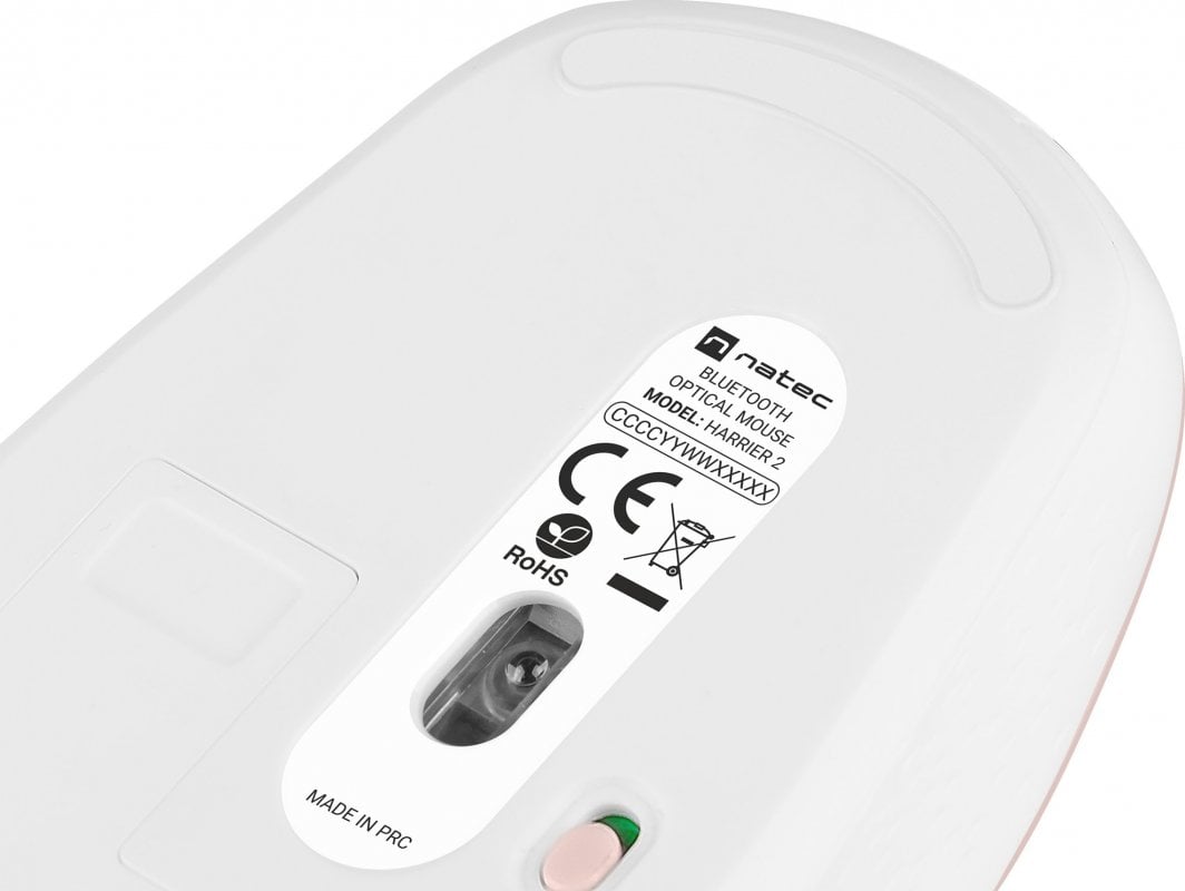 Maus Natec Harrier, wireless, Bluetooth, i bardhë dhe rozë