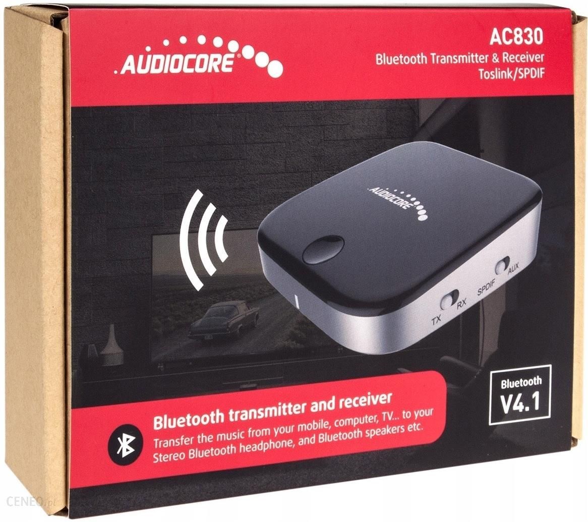 Adapter Bluetooth Audiocore AC830, 2 në 1 transmetues dhe marrës, 3.5mm minijack, i zi