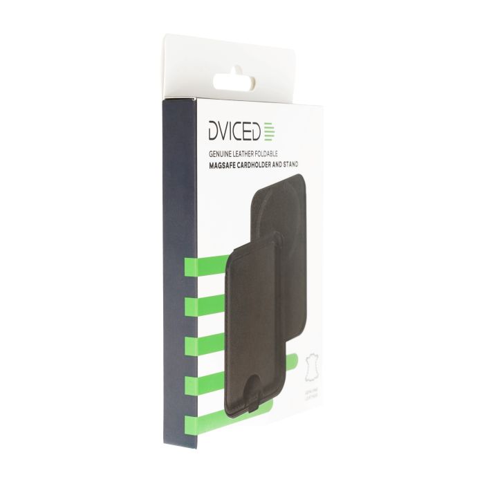 Dviced Leather MagSafe Foldable Cardholder And Stand, Black