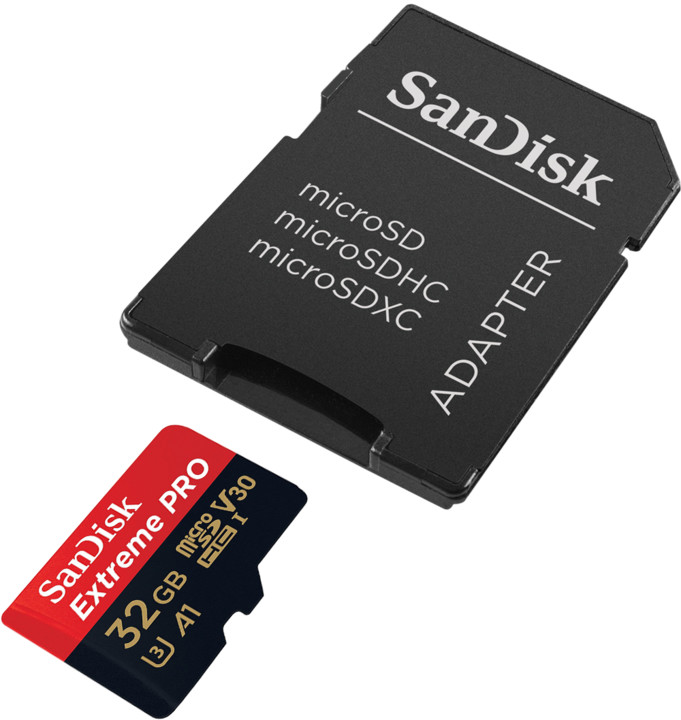 Kartë memorie SanDisk Micro SDHC Extreme Pro 32GB 100MB/s UHS-I U3 V30 + SD 