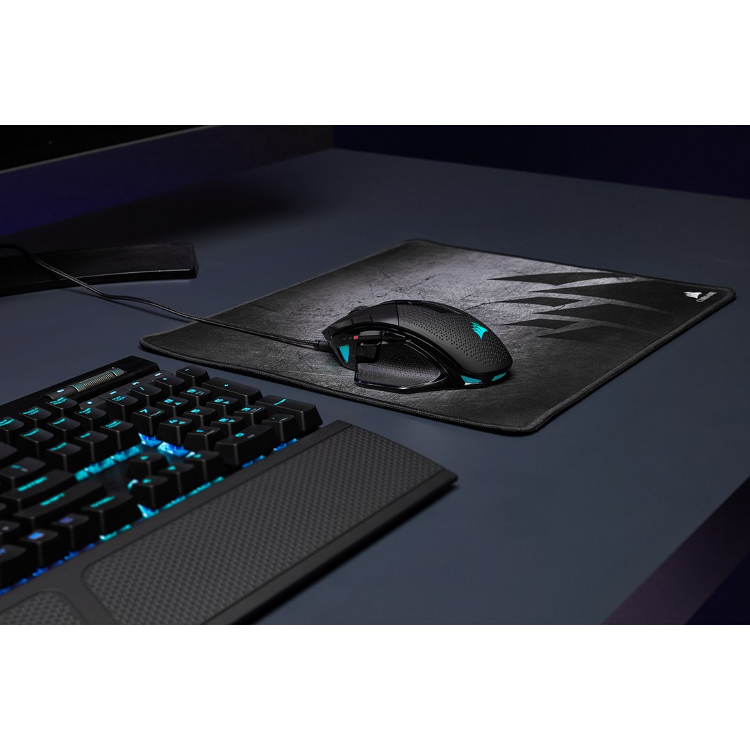 Гејминг глушец Corsair NIGHTSWORD RGB, со кабел, 18000 DPI, црн