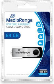 USB флеш МедијаРанџ MR912, 64GB, USB, црна