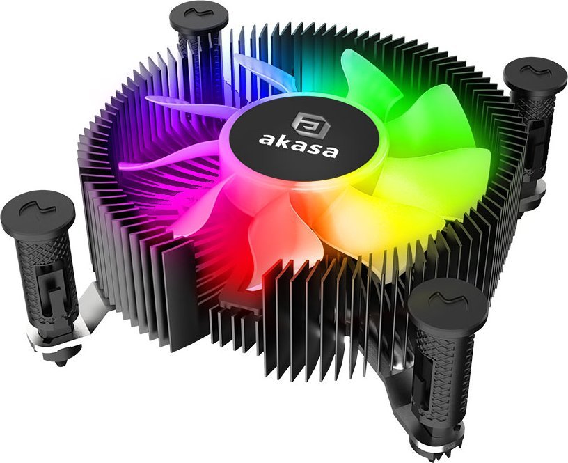 Ладилник за процесор Akasa Vegas Chroma ILG, низок профил, вентилатор 75mm PWM, со RGB осветлување
