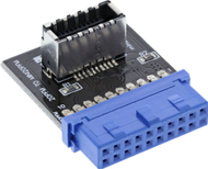 Adapter USB InLine 33446B, 19 pin në 20 pin, USB 3.1 Gen2, i zi