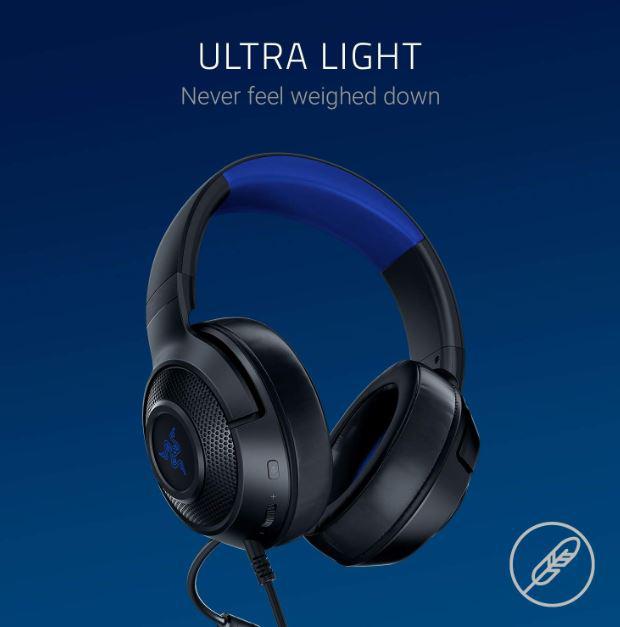 Headset për konzola Razer Kraken X Console, 3.5 mm, mikrofoni i integruar, i zi blu